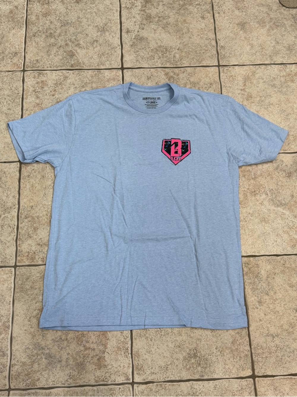Men’s Baseball lifestyle 101 Shark Tee Cotton Candy Blue size XL